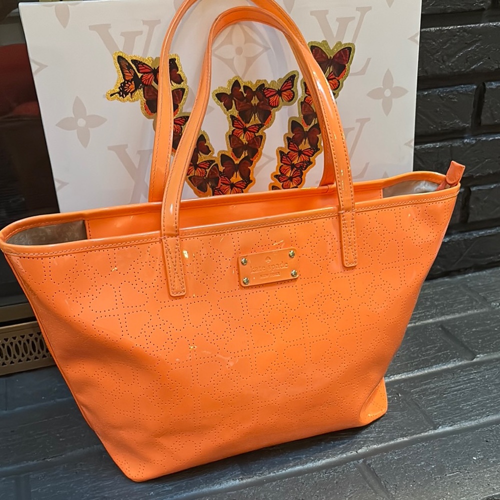 Kate Spade New York Patent Leather Tote - orange